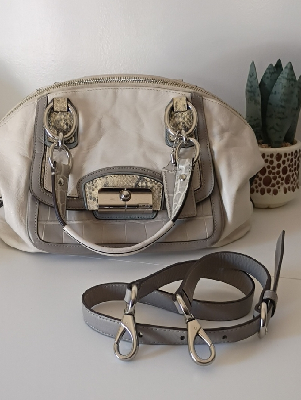 Coach Kristin Spectator Leather Domed Satche 19308